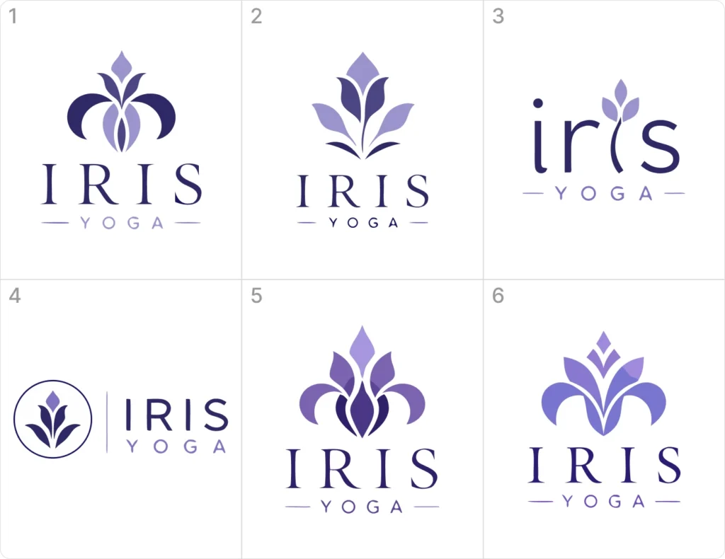 6 forskellige retninger for et eventuelt nyt logo.