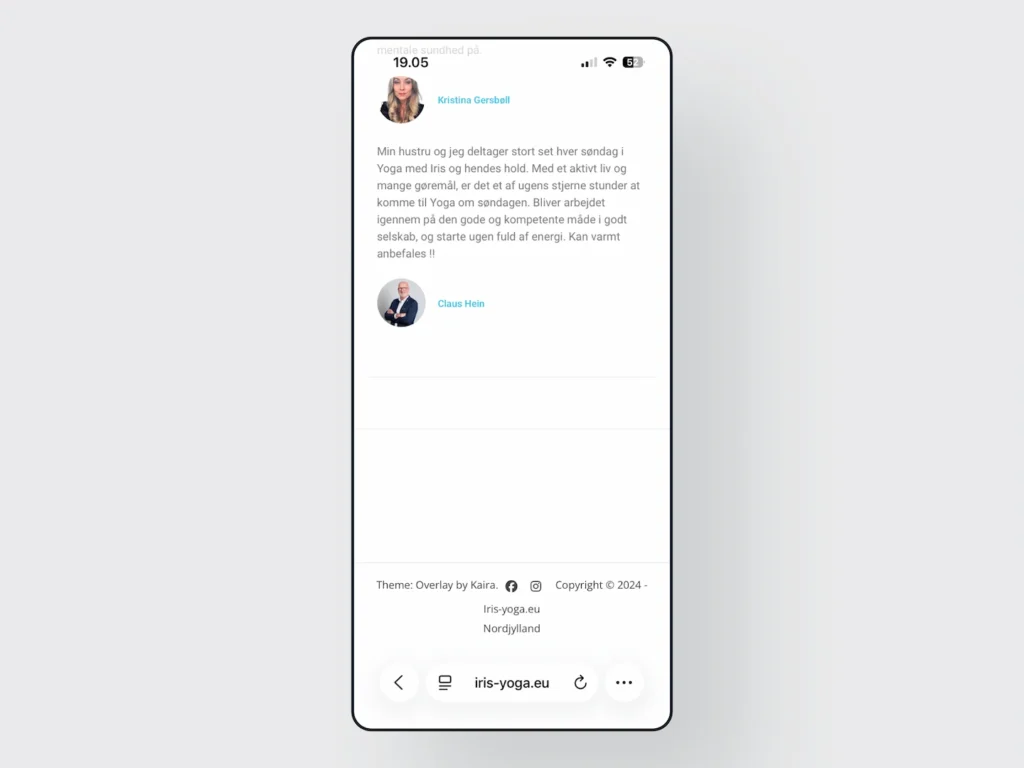 Mobil-screenshot af sidefoden