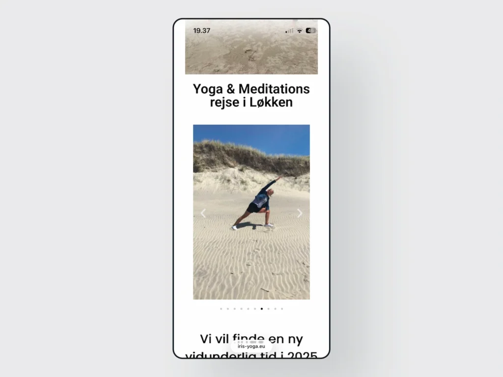 Mobil-screenshot af slider på eventsiden