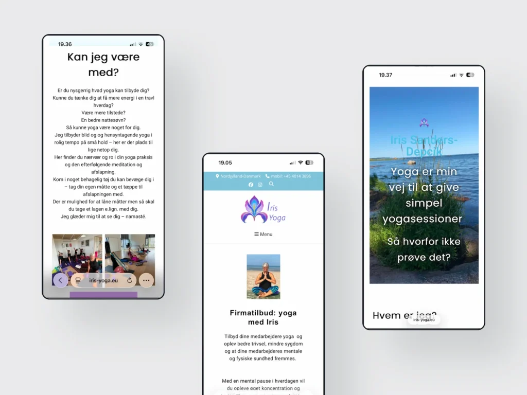 Mobil-screenshot af længere centreret tekstsektion